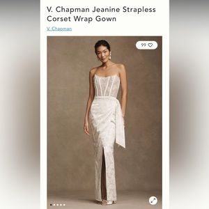 V. Chapman Jeanine Strapless Corset Wrap Gown